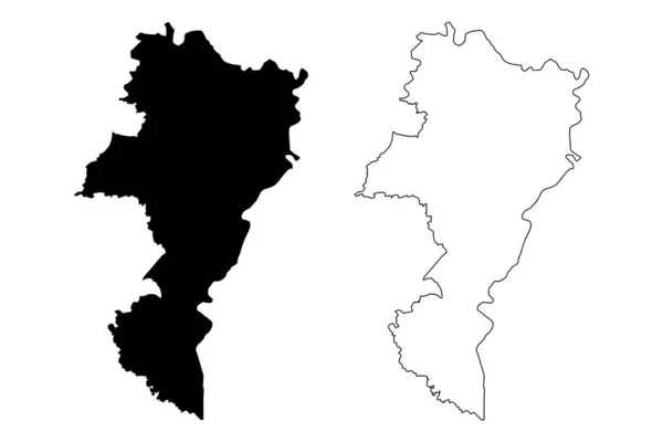 Grevenmacher District Storhertigdömet Luxemburg Karta Vektor Illustration Klotskiss Grevenmacher Karta — Stock vektor