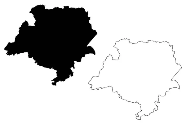 Lüksemburg Kantonu Lüksemburg Büyük Dükalığı Dari Bölümler Harita Vektör Çizimi — Stok Vektör
