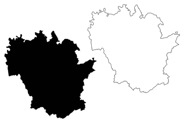 レンゲ カントン ルクセンブルク大公国行政区画 地図ベクトル図 スケッチブル スケッチレンゲ マップ — ストックベクタ