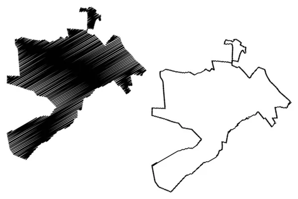 Sibiu City República Romênia Mapa Ilustração Vetorial Esboço Rabiscos Cidade — Vetor de Stock