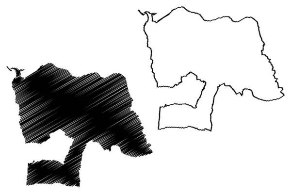 ヴィラ ノヴァ ガイア市 ポルトガル共和国 ポルトガル 地図ベクトル図 スケッチブック ガイア地図 — ストックベクタ