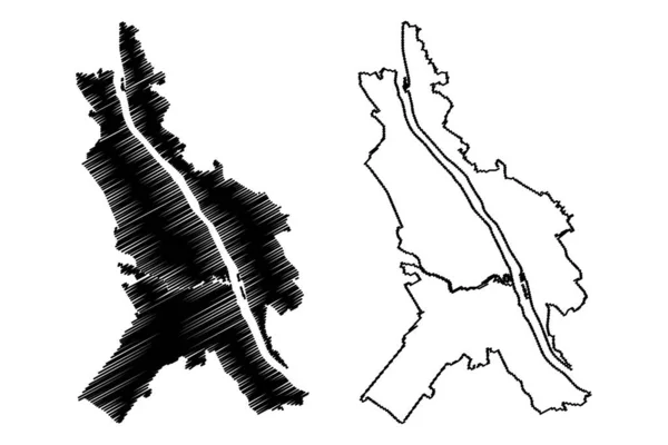 Iaroslavl Fédération Russie Russie Illustration Vectorielle Carte Croquis Gribouillis Ville — Image vectorielle