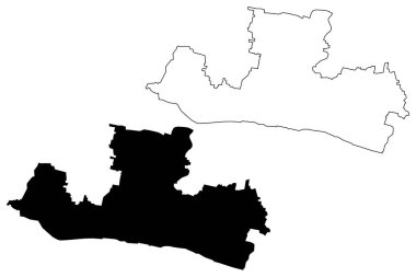 Rajshahi Şehri (Bangladeş Halk Cumhuriyeti) harita vektör çizimi, çizim şehri Rampur Boalia haritası