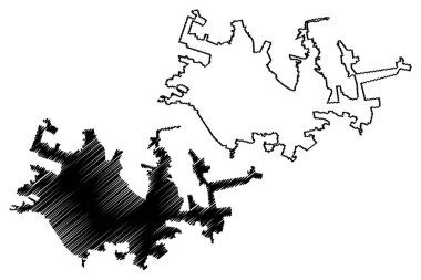 Horlivka Şehri (Ukrayna, Donetsk Oblastı) harita vektör çizimi, çizim şehri Gorlovka veya Gorlowka haritası