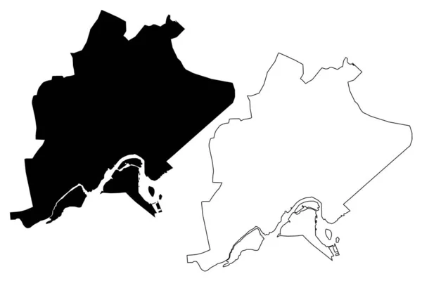 Bandar Seri Begawan City Nation Brunei Abode Peace Borneo Mapa — Stockový vektor
