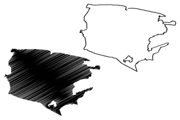 Ciudad Cheboksary Federación Rusa Rusia República Chuvash Mapa Vector Ilustración — Archivo Imágenes Vectoriales