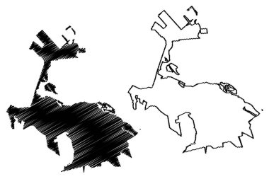 Kamianske Şehri (Ukrayna, Dnipropetrovsk Oblastı) harita vektör çizimi, çizim şehri Dniprodzerzhynsk haritası
