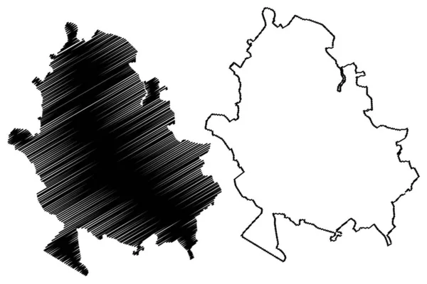 Ivanovo City Federação Russa Rússia Mapa Ilustração Vetorial Esboço Rabiscos —  Vetores de Stock