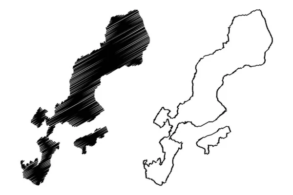Лугано Швейцарская Конфедерация Швейцария Карта Векторной Иллюстрации Каракули Эскиз Карты — стоковый вектор