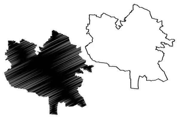 Lviv City Ucrânia Mapa Ilustração Vetorial Esboço Rabiscos Cidade Lviv — Vetor de Stock