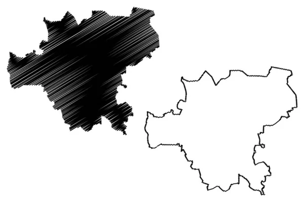 Makiivka City Ucrânia Oblast Donetsk Mapa Ilustração Vetorial Esboço Rabiscos —  Vetores de Stock