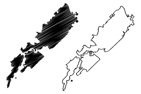 Векторная Иллюстрация Карты Города Набережные Челны Российская Федерация Россия Республика — стоковый вектор
