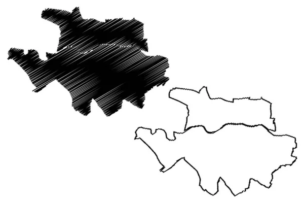 Nis City Republika Srbsko Okres Nisava Mapa Vektorová Ilustrace Načmáraný — Stockový vektor