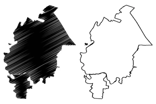 Orenburg Miasto Rosja Rosja Mapa Wektor Ilustracja Skecz Bazgroły Miasto — Wektor stockowy