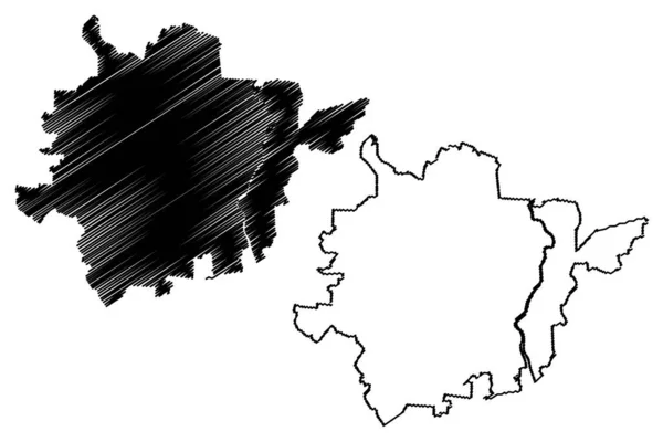 Πολτάβα Πόλη Ουκρανία Χάρτη Διανυσματική Απεικόνιση Scribble Σκίτσο Πόλη Της — Διανυσματικό Αρχείο