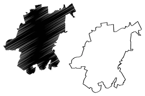 シムフェロポリ市 ウクライナ クリミア半島 地図ベクトル図 スケッチブック シムフェロポリ市 — ストックベクタ