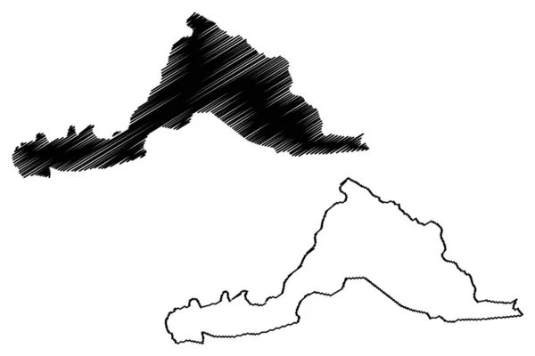 Distrito Sarpang Distritos Butão Reino Butão Mapa Ilustração Vetorial Esboço —  Vetores de Stock