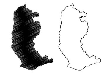 Trashiyangtse İlçesi (Bhutan Bölgesi, Butan Krallığı) harita vektör çizimi, çizim Trashi Yangtse haritası