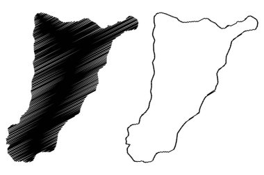 Tsirang İlçesi (Bhutan Bölgesi, Bhutan Krallığı) harita vektör ilüstrasyonu, çizim çizimi Tsirang haritası