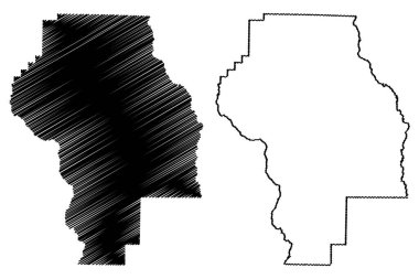 Berrien County, Gürcistan (ABD eyaleti, Amerika Birleşik Devletleri, ABD, ABD) harita vektör çizimi, çizim Berrien haritası