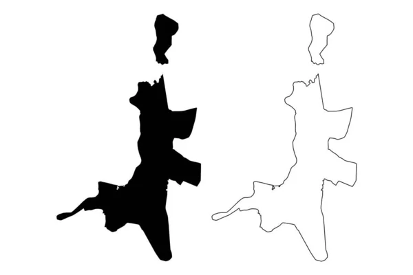 Carte Vectorielle Ville Kolkata République Inde État Bengale Occidental Croquis — Image vectorielle