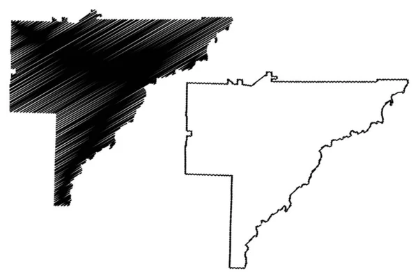 Baker County Georgia County Verenigde Staten Van Amerika Usa Kaart — Stockvector