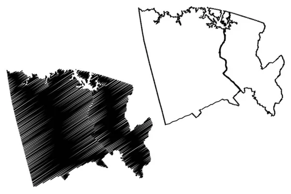 Baldwin County Gürcistan Abd Eyaleti Abd Abd Abd Harita Vektör — Stok Vektör