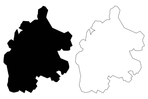 Meerut City République Inde État Uttar Pradesh Illustration Vectorielle Carte — Image vectorielle