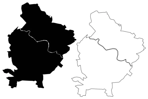 勒克瑙市 印度共和国 北方邦 地图矢量图解 速写草图勒克瑙市地图 — 图库矢量图片