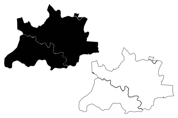 Pimpri Chinchwad City République Inde Etat Maharashtra Illustration Vectorielle Carte — Image vectorielle