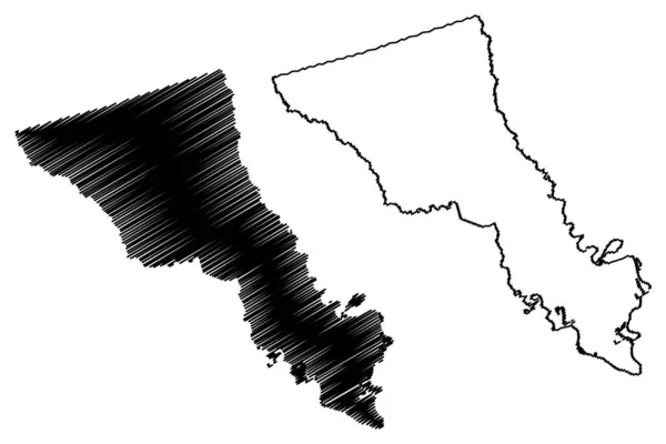 Bryan County Georgia County Verenigde Staten Van Amerika Usa Kaart — Stockvector