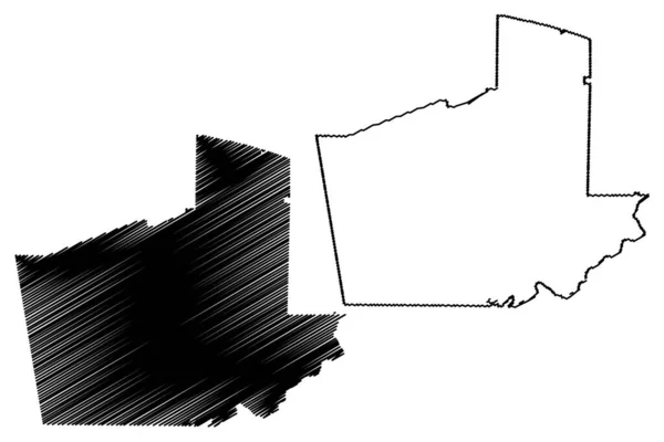 Carroll County Georgia County United States America Usa Mapa Vector — Vector de stock