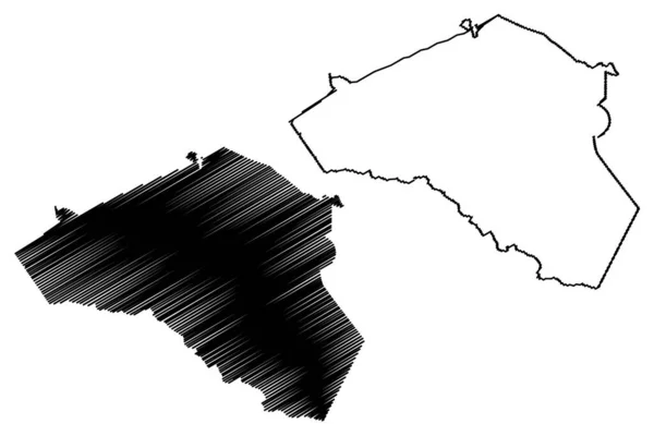 Clarke County Georgia County United States America Usa Mapa Vector — Vector de stock