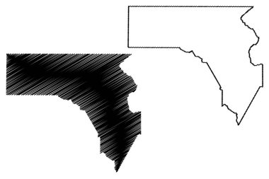 Fannin İlçesi, Gürcistan (ABD eyaleti, Amerika Birleşik Devletleri, ABD, ABD) harita vektör çizimi, çizim Fannin haritası