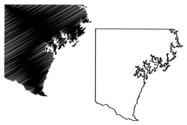 Forsyth County, Gürcistan (ABD eyaleti, Amerika Birleşik Devletleri, ABD, ABD) harita vektör çizimi, karalama çizimi Forsyth haritası