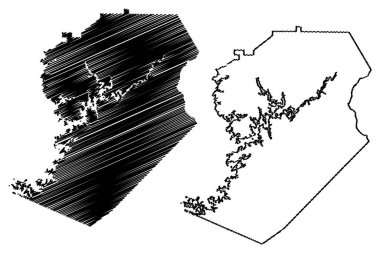 Hall County, Gürcistan (ABD eyaleti, ABD, ABD) harita vektör çizimi, çizim salonu haritası
