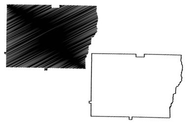 Colquitt County, Gürcistan (ABD eyaleti, Amerika Birleşik Devletleri, ABD, ABD) harita vektör çizimi, çizim Colquitt haritası
