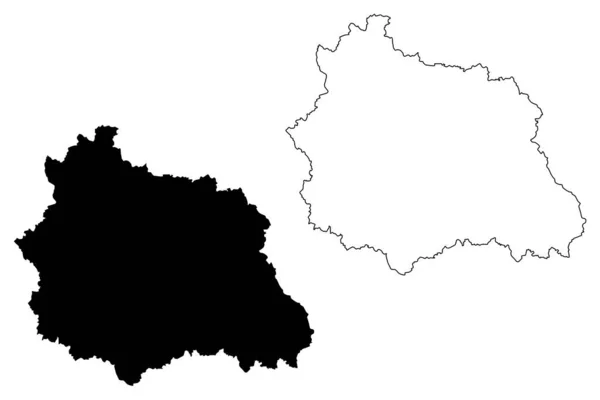 Puy Dome省 法兰西共和国 Auvergne Rhone Alpes地区 Ara 地图矢量图解 笔迹草图Puy Dome地图 — 图库矢量图片