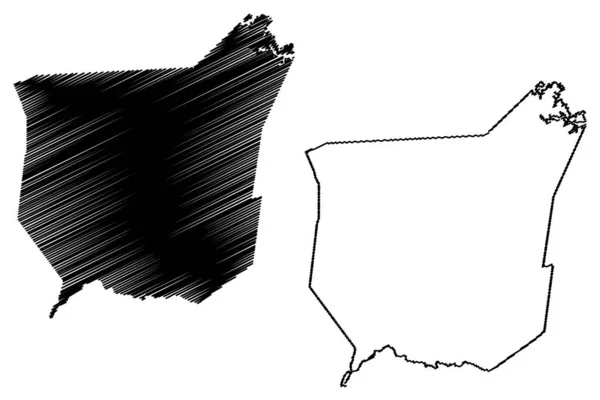 Condado Franklin Georgia County United States America Usa Mapa Vector — Vector de stock