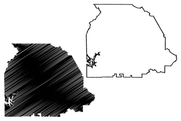 Condado Gilmer Georgia County United States America Usa Mapa Vector — Vector de stock