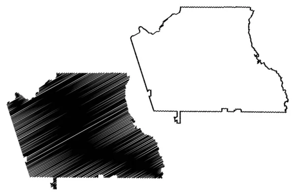 Coweta County Georgia County United States America Usa Map Vector — стоковий вектор