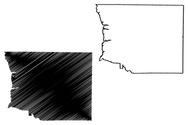 Crisp County Georgia County United States America Usa Mapa Vector — Vector de stock