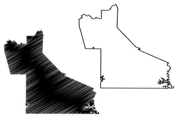 ドーソン郡 ジョージア州 アメリカ アメリカ アメリカ 地図ベクトル図 スケッチブルなスケッチドーソン地図 — ストックベクタ