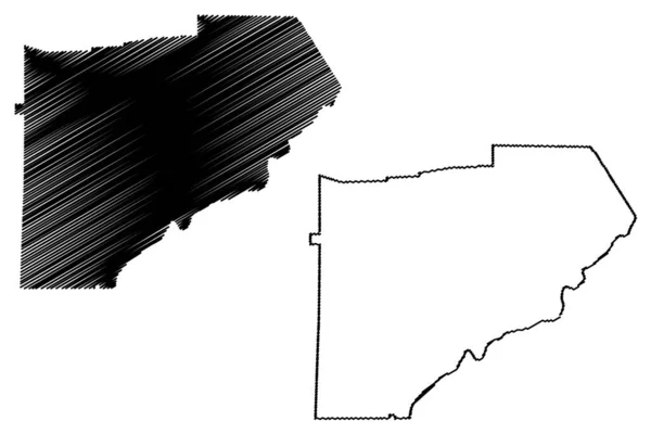 Douglas County Georgia County United States America Usa Mapa Wektor — Wektor stockowy