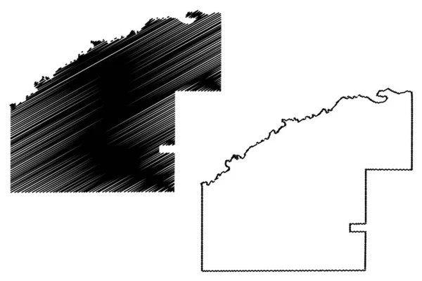 Jeff Davis County Georgia 미국군 Map Vector Illustration Scribble Sketch — 스톡 벡터