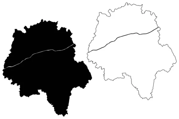 インドレ ロワール県 フランス フランス共和国 ロワール中央 ヴァル ロワール県 地図ベクトル図 スケッチブック インドレ — ストックベクタ