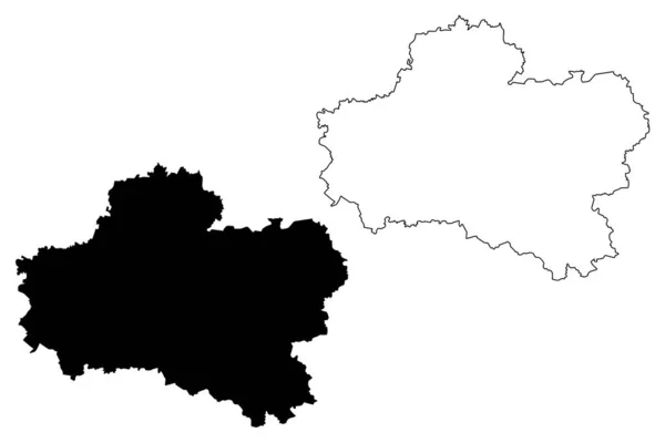 Loiret Departmanı Fransa Fransa Cumhuriyeti Centre Val Loire Bölgesi Harita — Stok Vektör