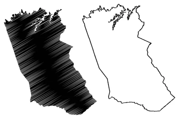 マクダフィー郡 ジョージア州 アメリカ アメリカ アメリカ アメリカ 地図ベクトル図 スケッチブルスケッチマクダフィー地図 — ストックベクタ