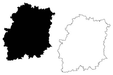 Essonne Departmanı (Fransa, Fransa Cumhuriyeti, Ile-de-France bölgesi) harita vektör çizimi, çizim Essonne haritası