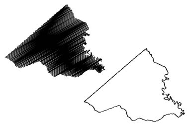 Richmond County, Gürcistan (ABD eyaleti, ABD, ABD) harita vektör çizimi, çizim Richmond haritası